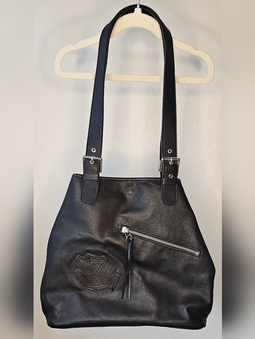 EUC Vintage Harley Davidson Black Leather Purse
